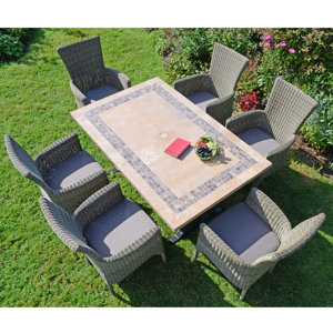 Garten Living 6-Sitzer Gartengarnitur Shayna mit Polster | Wayfair.de